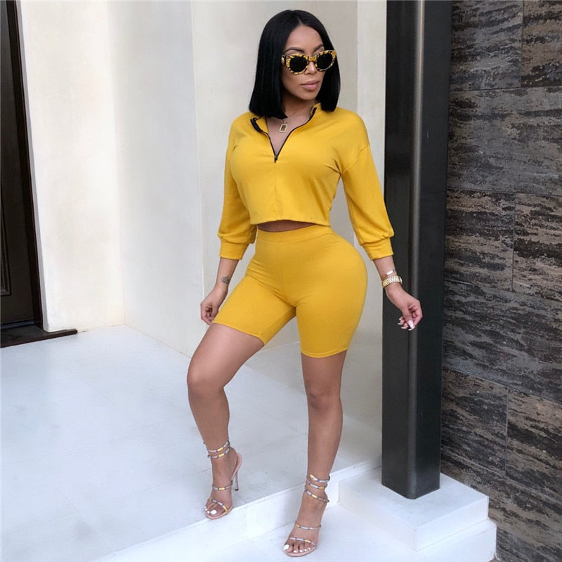 2 Piece Set Women Crop Top Hoodie Sweatshirt/Track Pants/Tracksuit