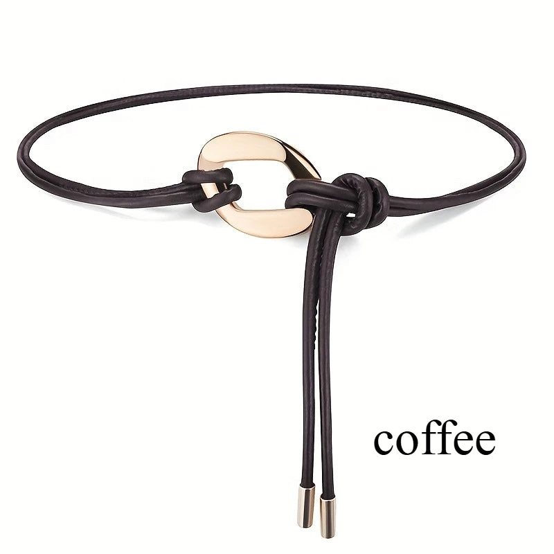 Women's Tie Knot Belt | Retro Thin Waistband for Shirts & Coats
