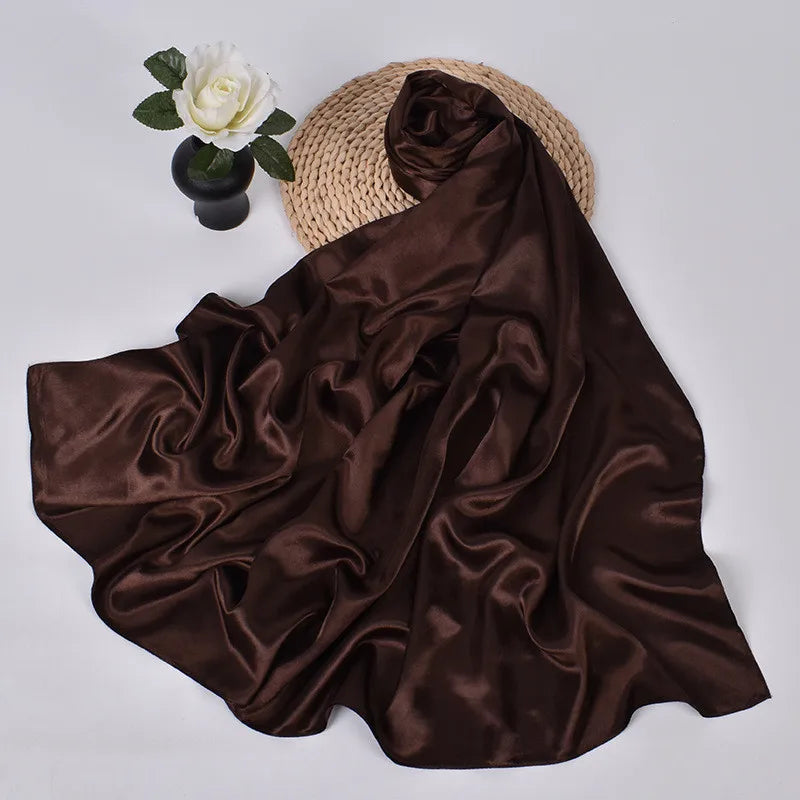 Women's Square Satin Scarf | Silk Feel Hijab, Headband & Shawl