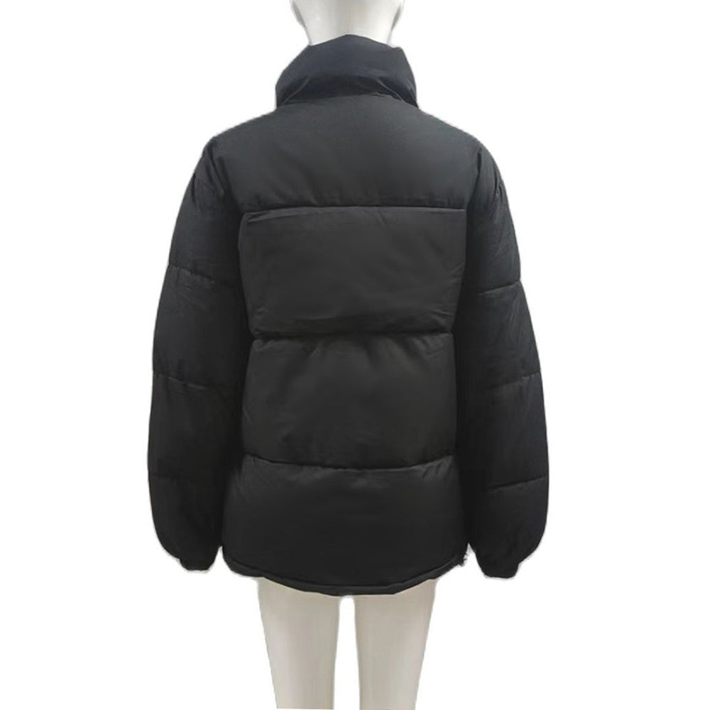 Winter Casual Windproof Cotton Coat (Solid Outwear Loose Tops Clothing)