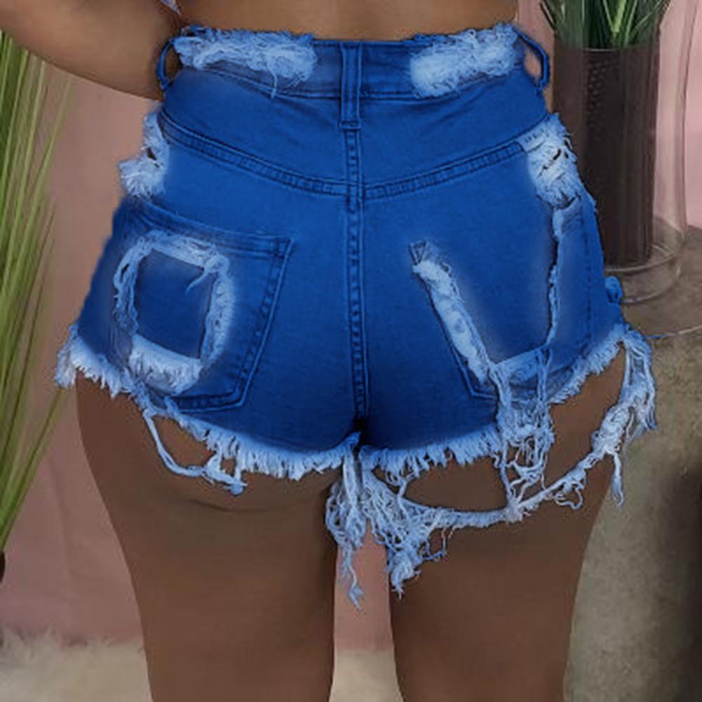 Fashion Sexy High Waist Ladies Denim Shorts 2023 Summer New Ripped Hollow Out Hole Streetwear Plus Size Shorts Jeans