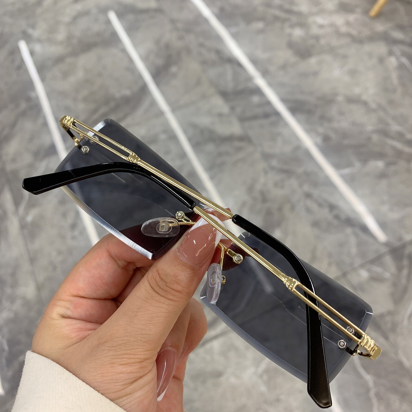 Vintage Fashion New Sunglasses Rimless Frameless Rectangle Shades