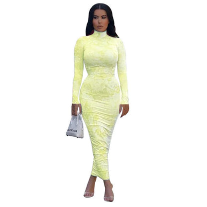 Sexy Long Sleeve Slim Fit Maxi Dress