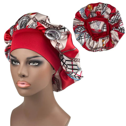 Women's Satin Bonnet | Paisley Print Silk Sleep Cap for Long Hair