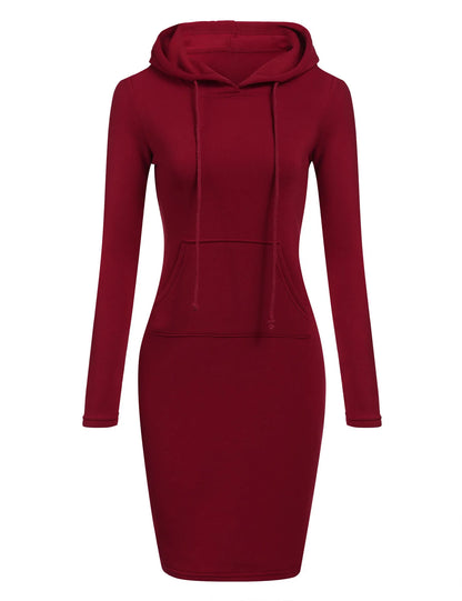 Women's Cozy Hooded Sweatshirt Dress