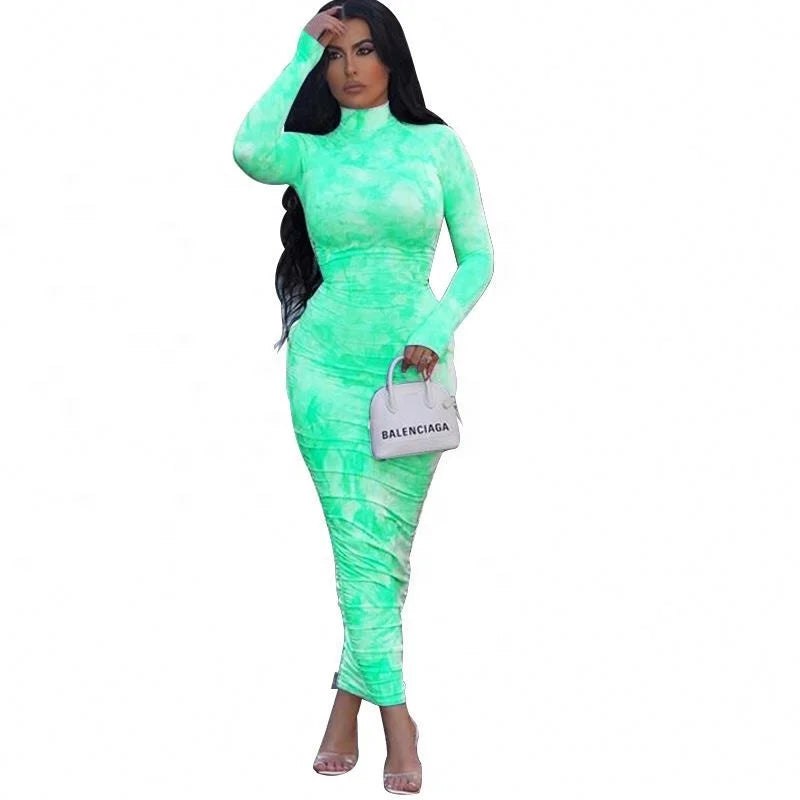 Sexy Long Sleeve Slim Fit Maxi Dress