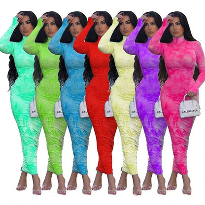 Sexy Long Sleeve Slim Fit Maxi Dress