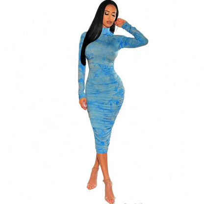 Sexy Long Sleeve Slim Fit Maxi Dress