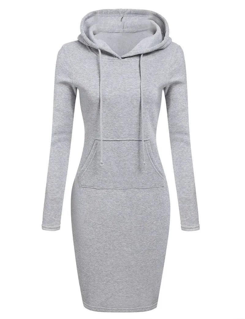 Women's Cozy Hooded Sweatshirt Dress