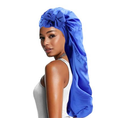 Women's Bowknot Satin Bonnet | Long Hair Sleep Cap with Bow Detail