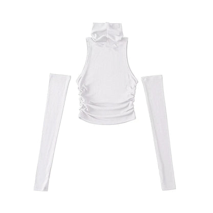 Women's Ruched Sleeveless Knit Top