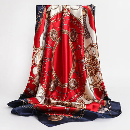 Women's Square Silk Scarf | Hijab, Shawl & Beach Bandana