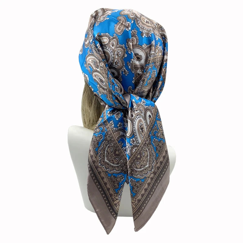 Women's Square Silk Scarf | Hijab, Shawl & Beach Bandana