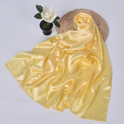 Women's Square Satin Scarf | Silk Feel Hijab, Headband & Shawl