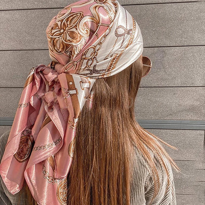 Women's Square Silk Scarf | Hijab, Shawl & Beach Bandana