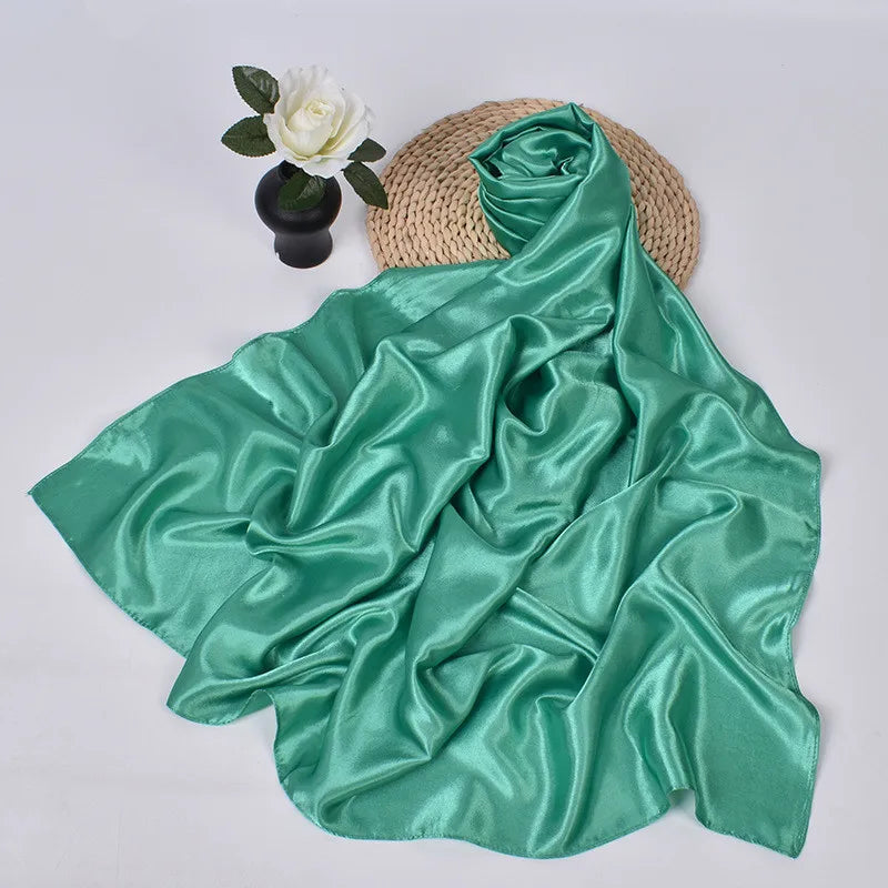 Women's Square Satin Scarf | Silk Feel Hijab, Headband & Shawl