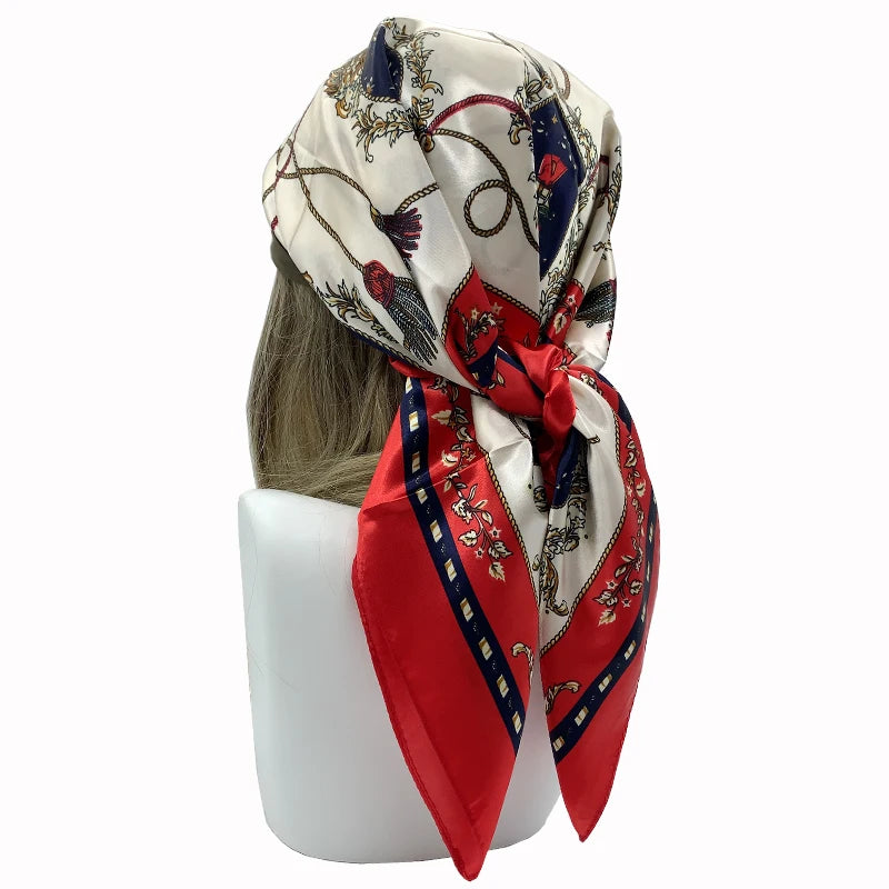 Women's Square Silk Scarf | Hijab, Shawl & Beach Bandana
