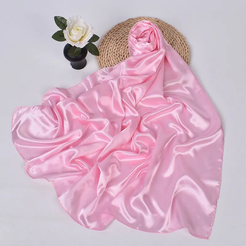 Women's Square Satin Scarf | Silk Feel Hijab, Headband & Shawl