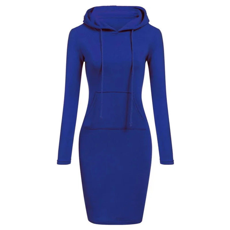 Women's Cozy Hooded Sweatshirt Dress