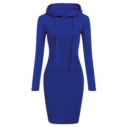 Women's Cozy Hooded Sweatshirt Dress