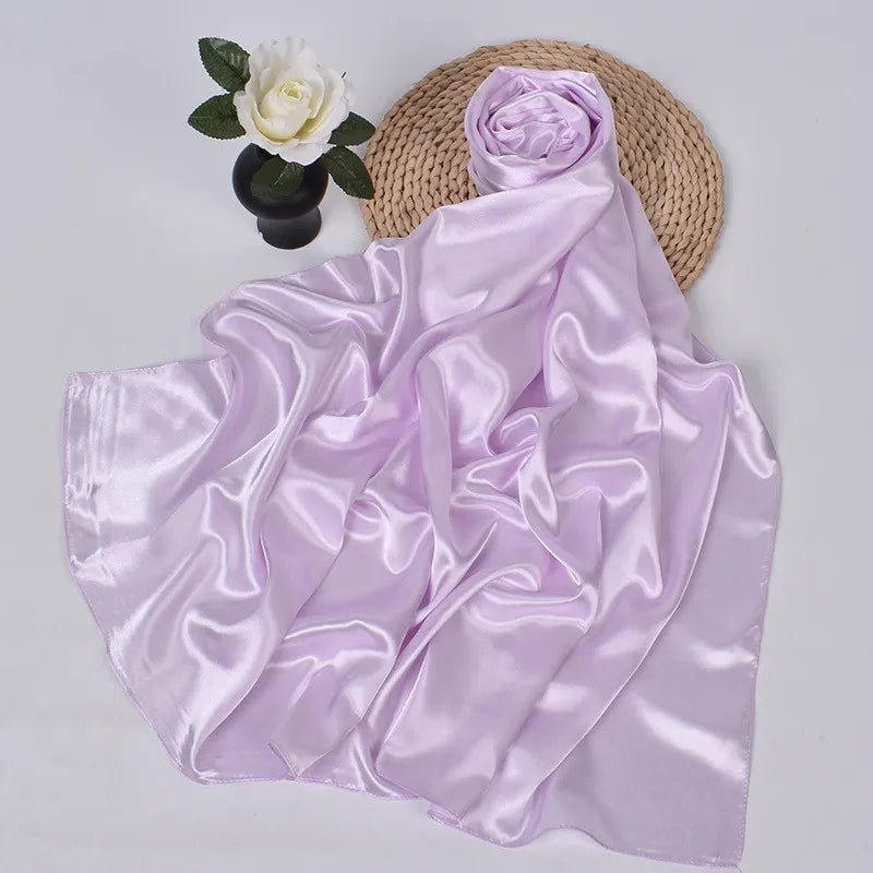 Women's Square Satin Scarf | Silk Feel Hijab, Headband & Shawl