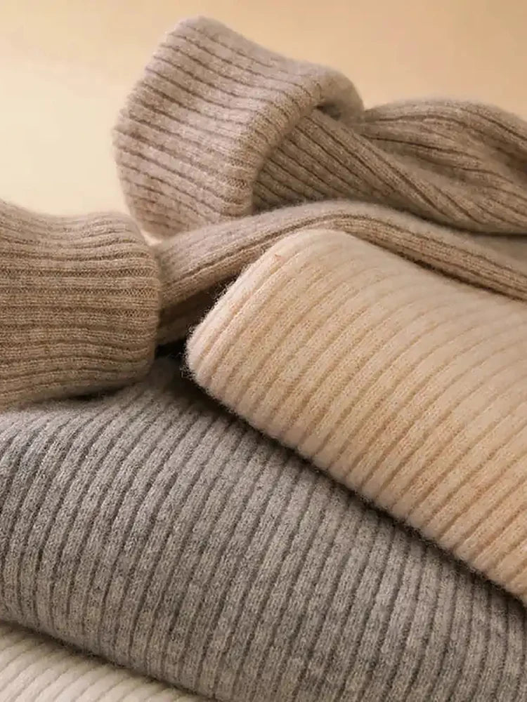 Slim Fit Turtleneck Knit Sweater