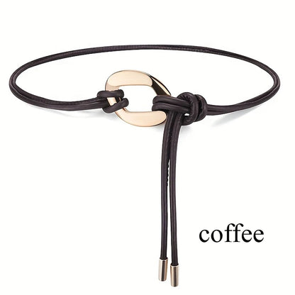 Women's Tie Knot Belt | Retro Thin Waistband for Shirts & Coats