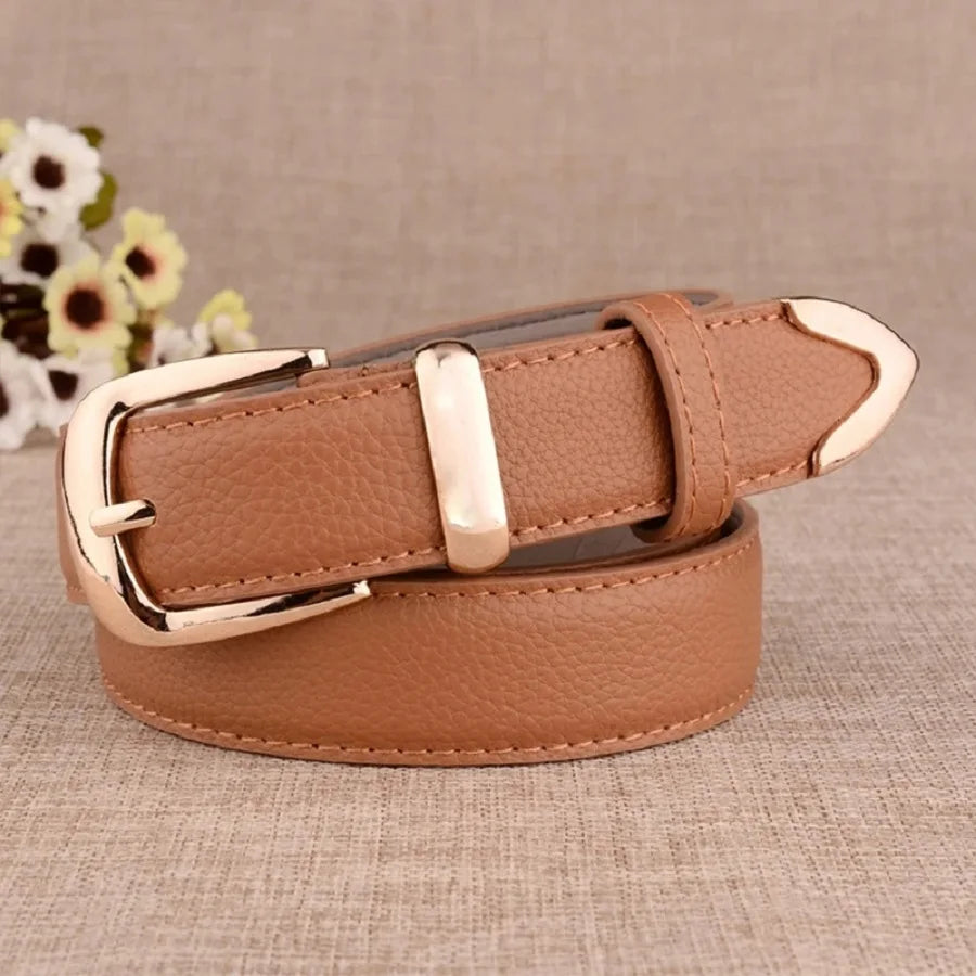 Women's Trouser Belt | PU Leather Pin Buckle Waist Strap
