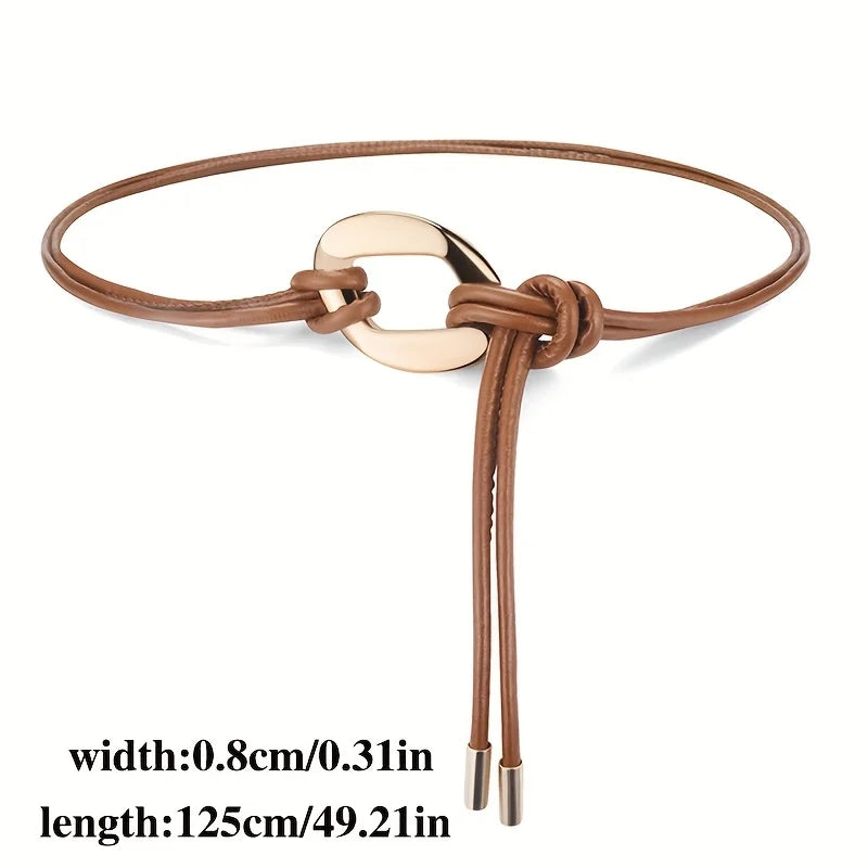Women's Tie Knot Belt | Retro Thin Waistband for Shirts & Coats
