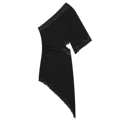 Women's Lace Dress Elegant Female Party Dresses Summer Casual Woman Backless Short Dress Vintage Vestidos Black Evening Dresses