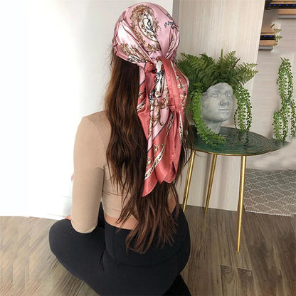 Women's Square Silk Scarf | Hijab, Shawl & Beach Bandana