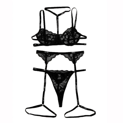 Sexy Lingerie Set For Women/Plus Size Women Underwire Lingerie Set 3 Piece