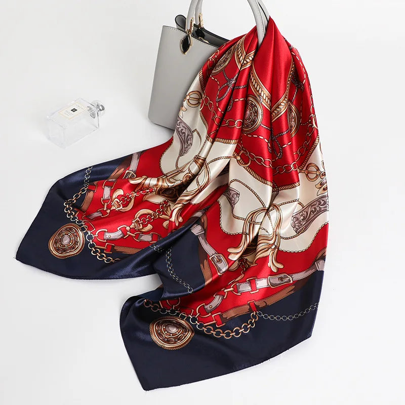 Women's Square Silk Scarf | Hijab, Shawl & Beach Bandana