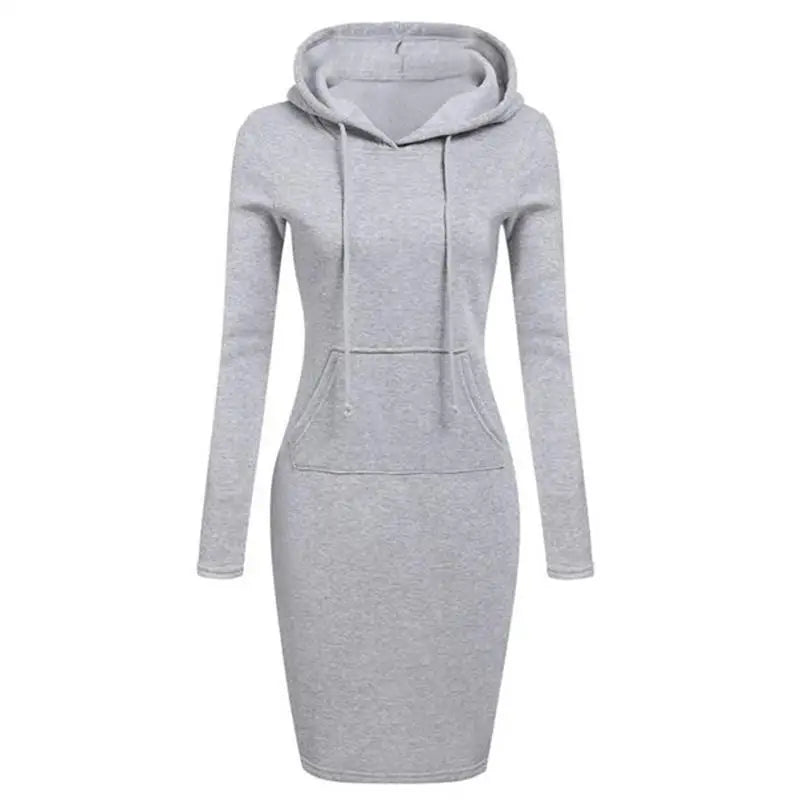 Women's Cozy Hooded Sweatshirt Dress