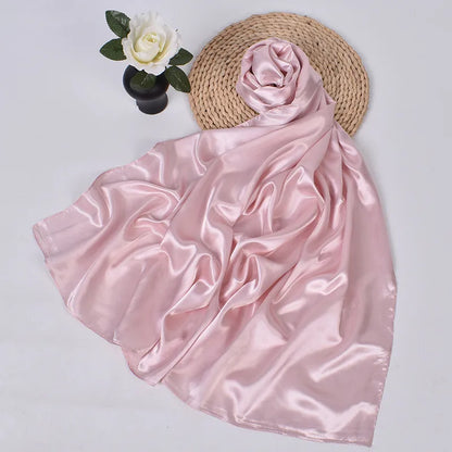 Women's Square Satin Scarf | Silk Feel Hijab, Headband & Shawl