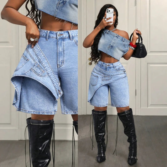 Women's Denim Wide Leg Pants