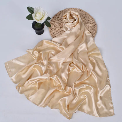 Women's Square Satin Scarf | Silk Feel Hijab, Headband & Shawl