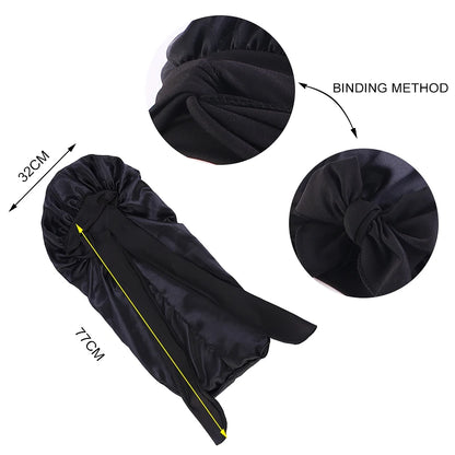 Women's Bowknot Satin Bonnet | Long Hair Sleep Cap with Bow Detail