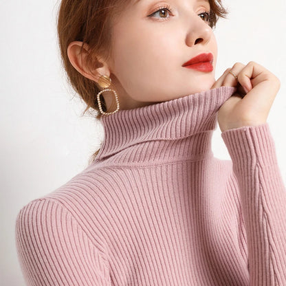 Slim Fit Turtleneck Knit Sweater