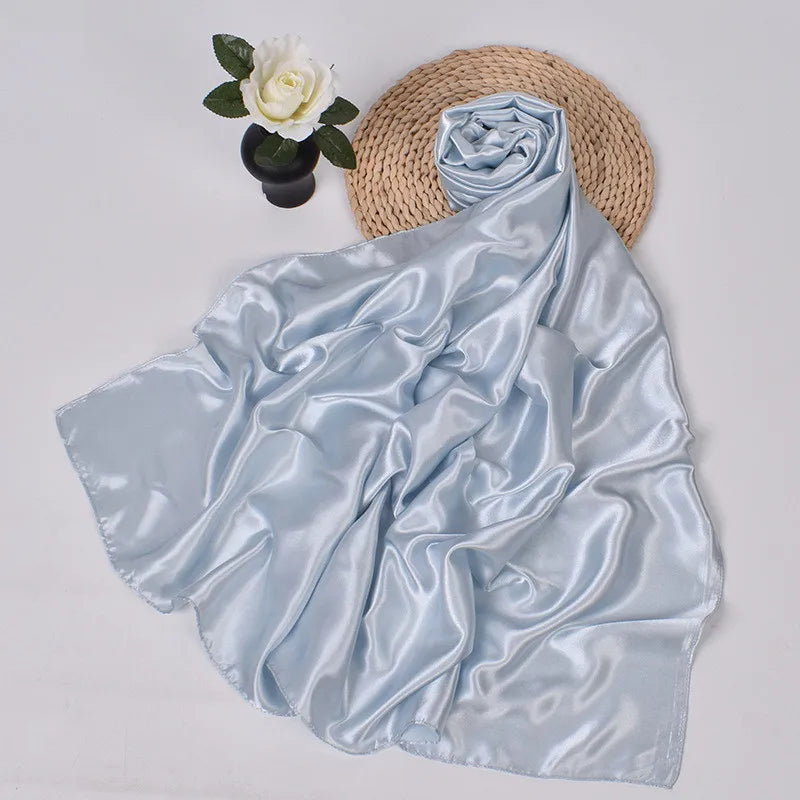 Women's Square Satin Scarf | Silk Feel Hijab, Headband & Shawl