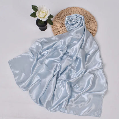 Women's Square Satin Scarf | Silk Feel Hijab, Headband & Shawl