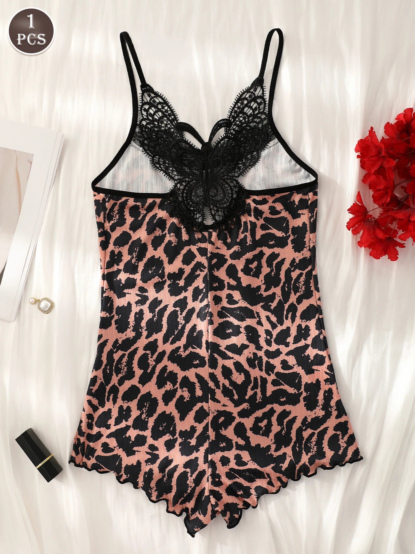 1-Piece Women's Sleeveless Pajama Romper Suitable for Sleep and Casual Wear, Women's Loungewear
