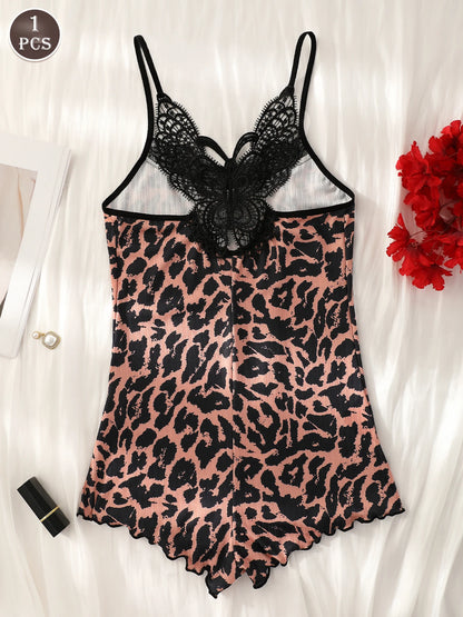 1-Piece Women's Sleeveless Pajama Romper Suitable for Sleep and Casual Wear, Women's Loungewear