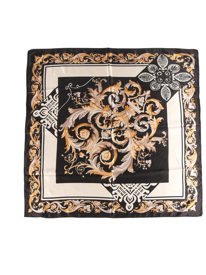 Women's Black Baroque Square Scarf | Headscarf, Bandana & Beach Wrap