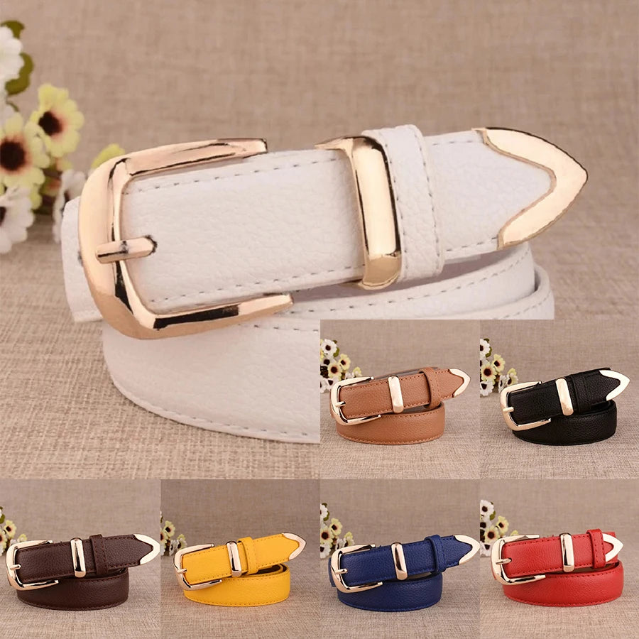 Women's Trouser Belt | PU Leather Pin Buckle Waist Strap