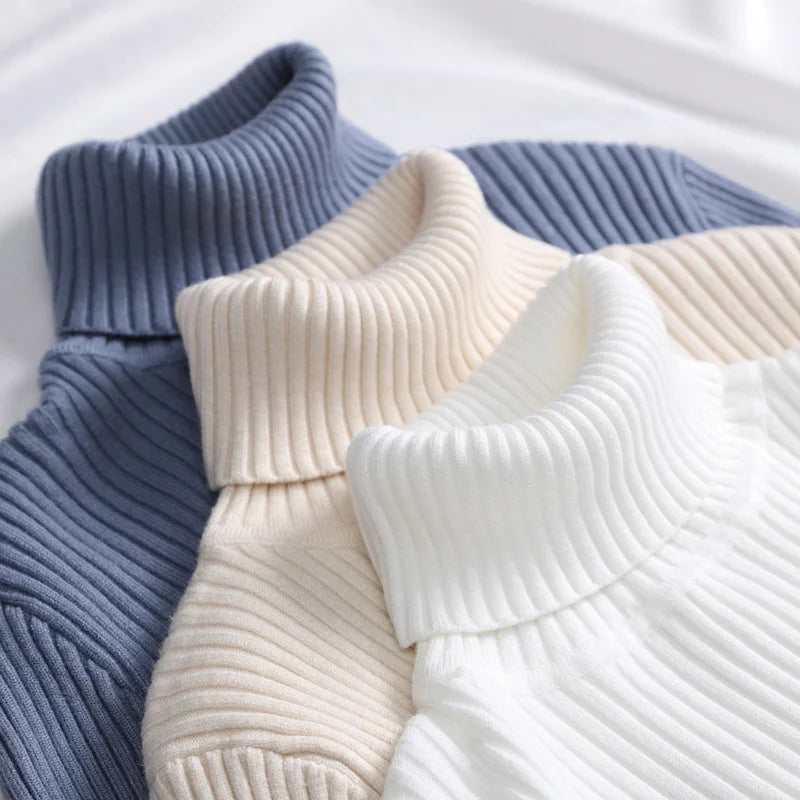 Slim Fit Turtleneck Knit Sweater