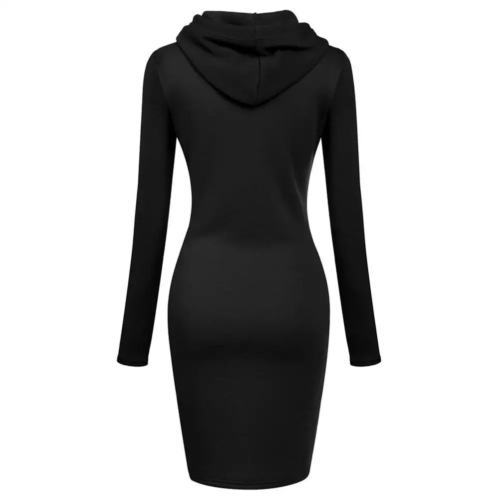 Women's Cozy Hooded Sweatshirt Dress