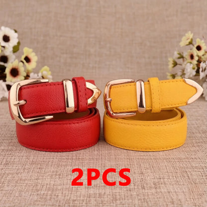 Women's Trouser Belt | PU Leather Pin Buckle Waist Strap
