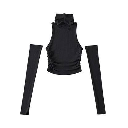 Women's Ruched Sleeveless Knit Top