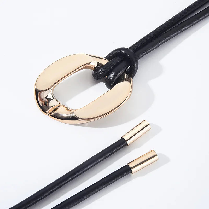 Women's Tie Knot Belt | Retro Thin Waistband for Shirts & Coats